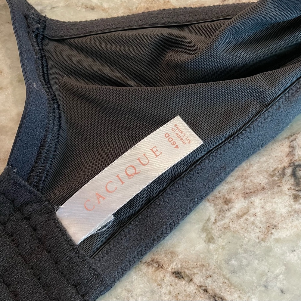 Cacique Bra 46DD Boost Plunge Lace Black Bra - Picture 7 of 10